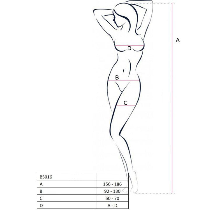 PASSION - WOMAN BS016 WEISSER BODYSTOCKING, EINE GRÖSSE - INTIM SPACE Online Sexshop