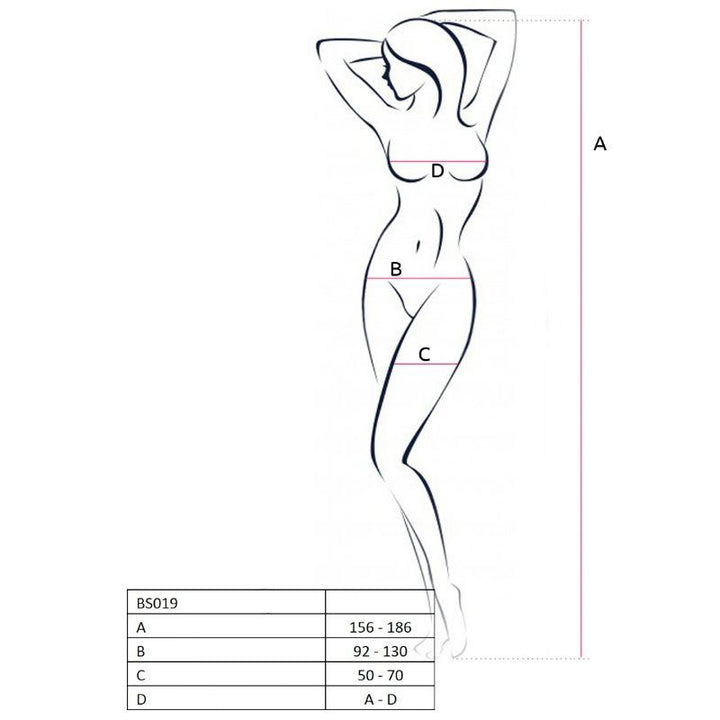 PASSION - WOMAN BS019 WEISSER BODYSTOCKING, EINE GRÖSSE - INTIM SPACE Online Sexshop