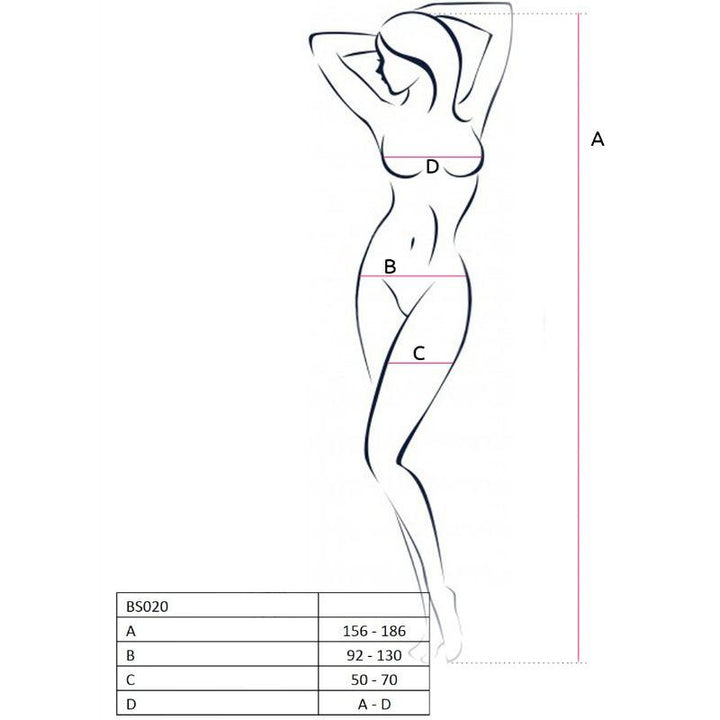 PASSION - WOMAN BS020 WEISSER BODYSTOCKING, EINE GRÖSSE - INTIM SPACE Online Sexshop