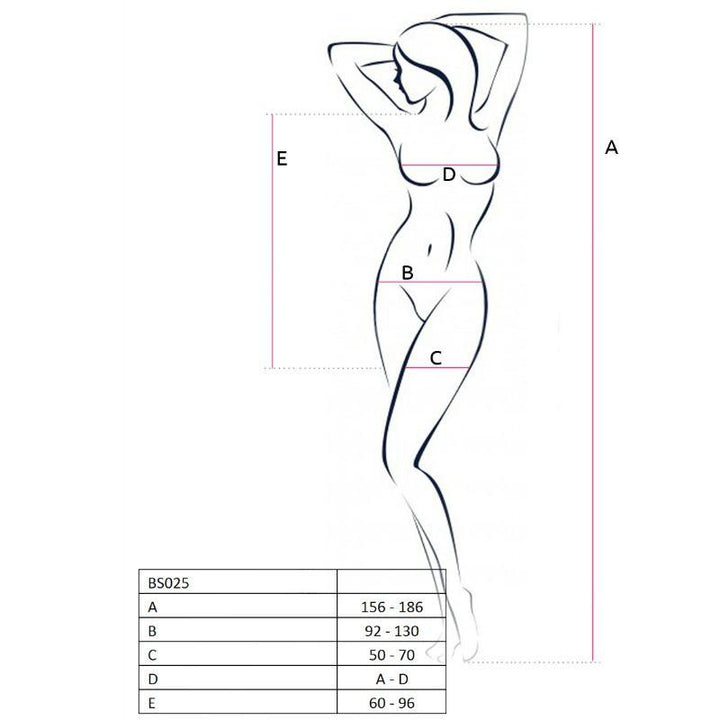 PASSION - WOMAN BS025 BODYSTOCKING SCHWARZ KLEIDERSTIL EINE GRÖSSE - INTIM SPACE Online Sexshop