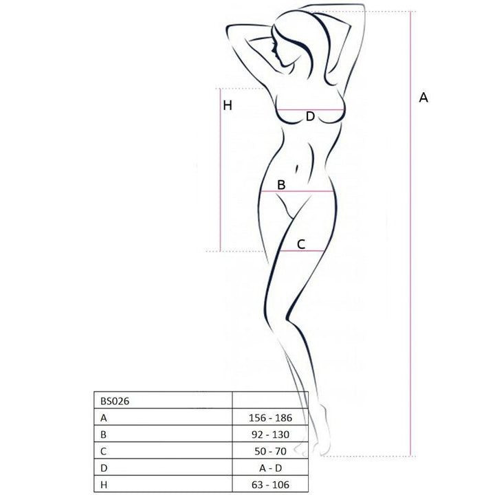 PASSION - WOMAN BS026 SCHWARZER KLEIDERSTIL BODYSTOCKING, EINE GRÖSSE - INTIM SPACE Online Sexshop