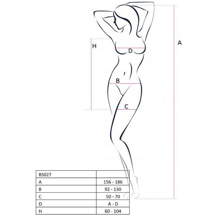 PASSION - WOMAN BS027 BODYSTOCKING WEISSER KLEIDSTIL EINE GRÖSSE - INTIM SPACE Online Sexshop