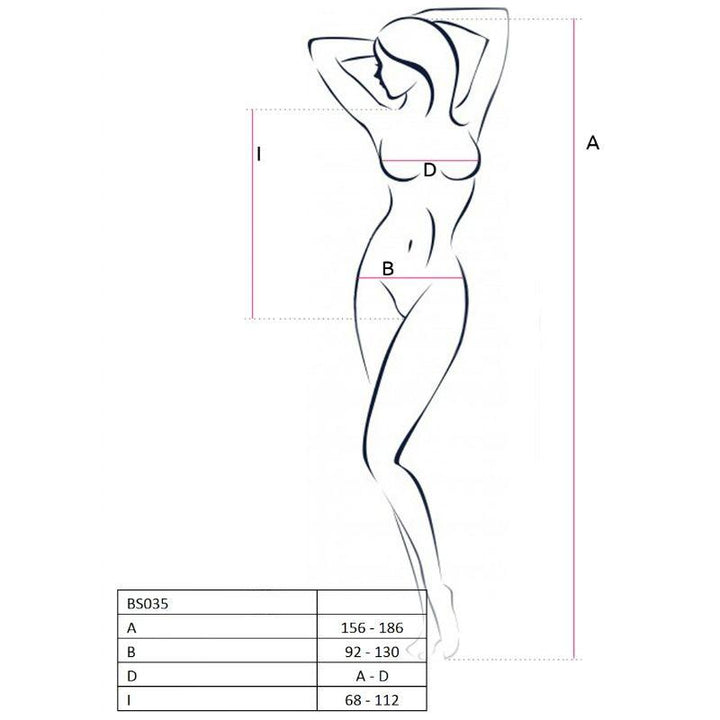 PASSION - WOMAN BS035 WEISSER BODYSTOCKING, EINE GRÖSSE - INTIM SPACE Online Sexshop