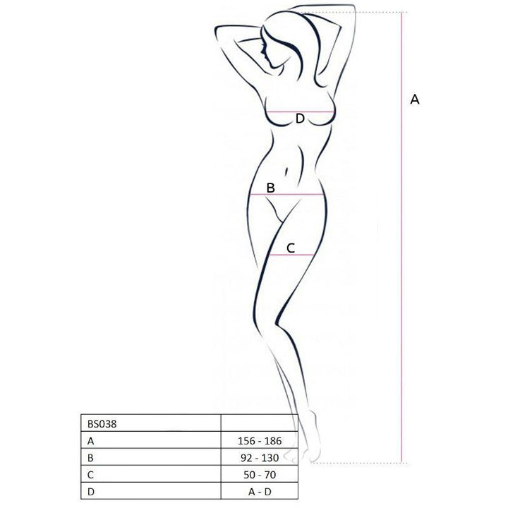 PASSION - WOMAN BS038 WEISSER BODYSTOCKING, EINE GRÖSSE - INTIM SPACE Online Sexshop