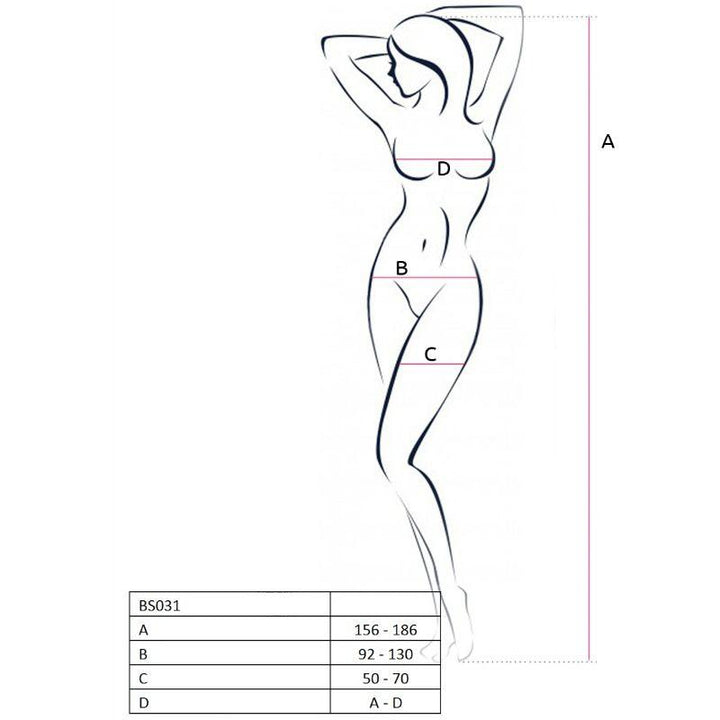 PASSION - WOMAN BS031 WEISSER BODYSTOCKING, EINE GRÖSSE - INTIM SPACE Online Sexshop