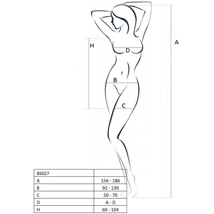 PASSION - WOMAN BS027 SCHWARZES KLEIDERBodystocking, Einheitsgröße - INTIM SPACE Online Sexshop