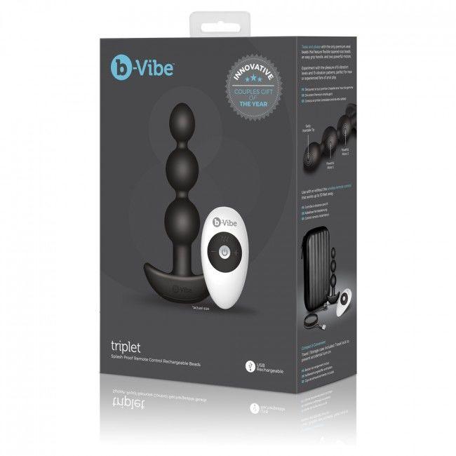 B-VIBE - TRIPLET ANAL-FERNBEDIENUNGSPERLEN SCHWARZ - INTIM SPACE Online Sexshop