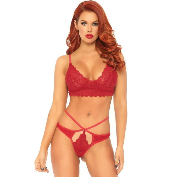 LEG AVENUE - 2-TEILIGES SET, SPITZEN-BRALET UND TANGA M/L - INTIM SPACE Online Sexshop