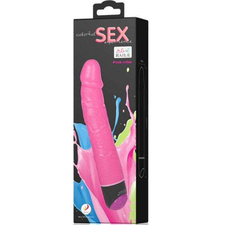 BAILE - BUNTER SEX REALISTISCHER VIBRATOR ROSA 23 CM - INTIM SPACE Online Sexshop