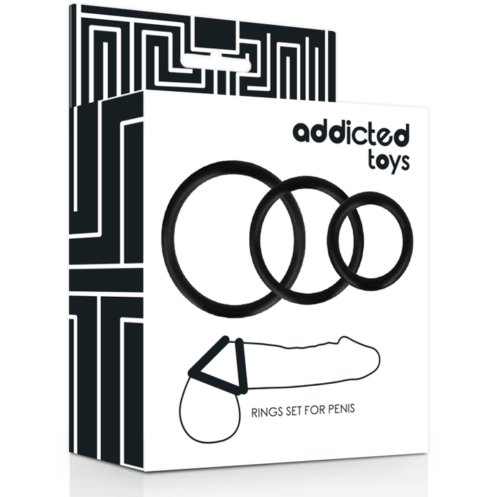 ADDICTED TOYS - RINGSET FÜR PENIS SCHWARZ - INTIM SPACE Online Sexshop