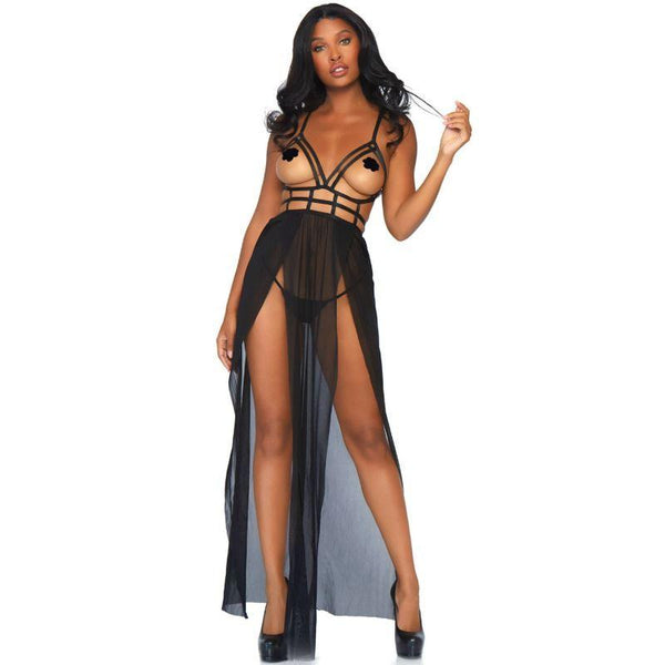 LEG AVENUE - CAGE MAXIKLEID UND TANGA S/M - INTIM SPACE Online Sexshop