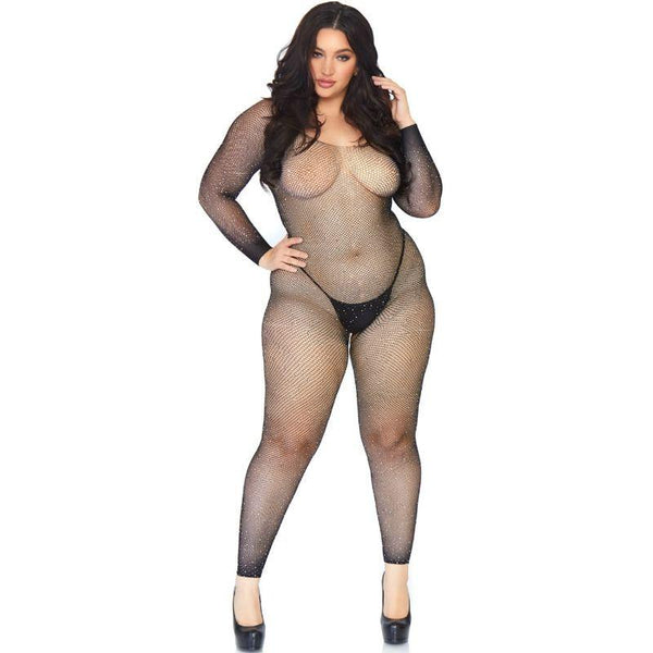 LEG AVENUE - CRYTALIZED NET BODY STOCKING 1X-2X - INTIM SPACE Online Sexshop