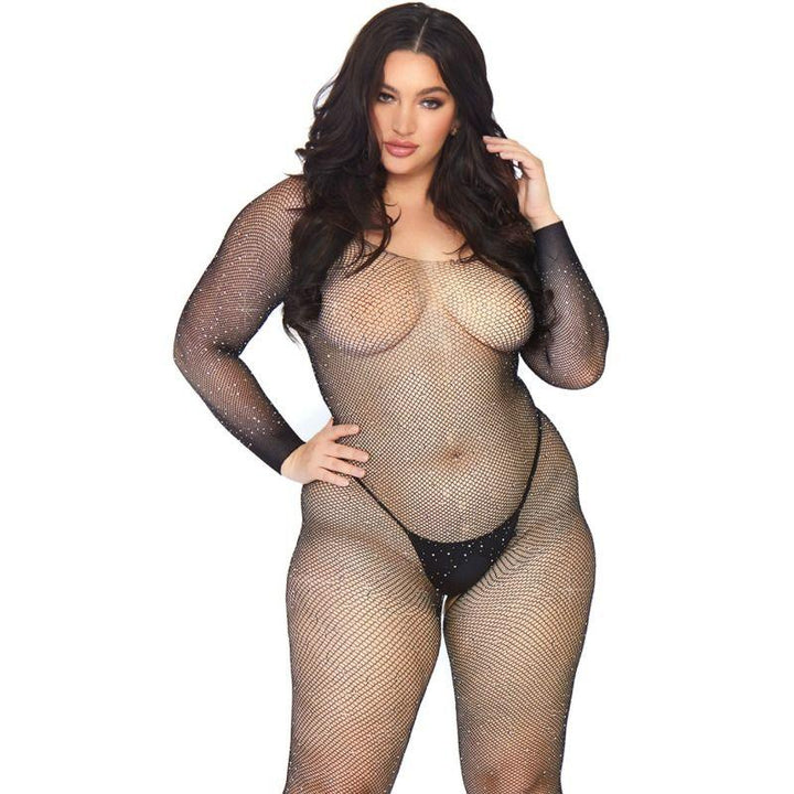 LEG AVENUE - CRYTALIZED NET BODY STOCKING 1X-2X - INTIM SPACE Online Sexshop