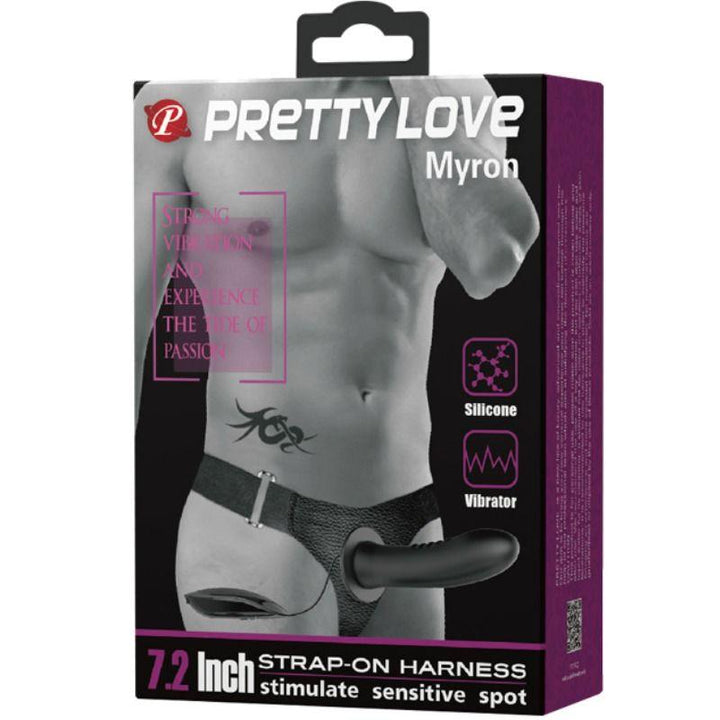 PRETTY LOVE - MYRON STRAP-ON MIT VIBRATION UND HOHLDILDO - INTIM SPACE Online Sexshop