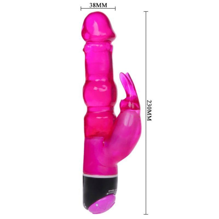 BAILE - WAVES OF PLEASURE FANTASY VIBRATOR MIT FLIEDER KANINCHEN 23 CM - INTIM SPACE Online Sexshop