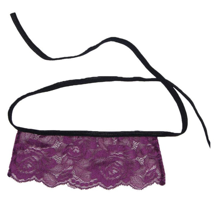 SUBBLIME - CORSET THONG UND BLINDFOLD SCHWARZ UND LILA - / M. - INTIM SPACE Online Sexshop