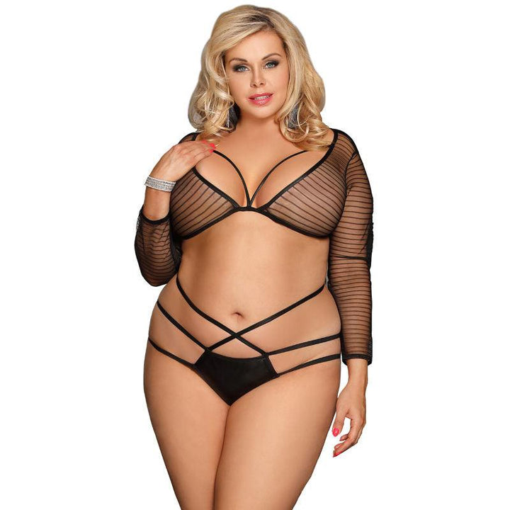 SUBBLIME - QUEEN PLUS STRAPPY TOP UND PANTIES SET - INTIM SPACE Online Sexshop