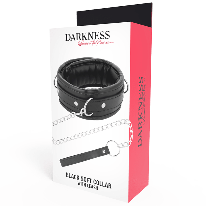 DARKNESS - WEICHE LEDER-HALSKETTE MIT KETTE - INTIM SPACE Online Sexshop