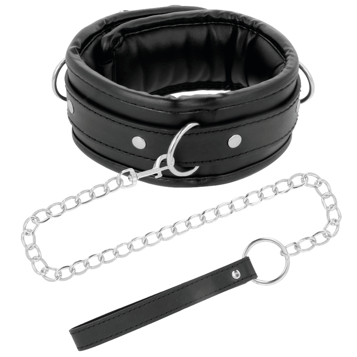 DARKNESS - WEICHE LEDER-HALSKETTE MIT KETTE - INTIM SPACE Online Sexshop