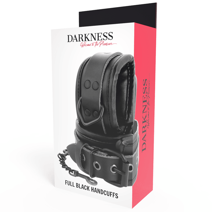 DARKNESS - VERSTELLBARE HANDSCHELLEN AUS SCHWARZEM LEDER - INTIM SPACE Online Sexshop