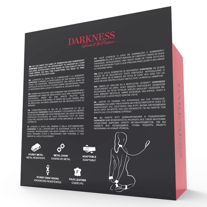 DARKNESS - HANDSCHELLEN UND KRAGEN AUS SCHWARZEM LEDER - INTIM SPACE Online Sexshop