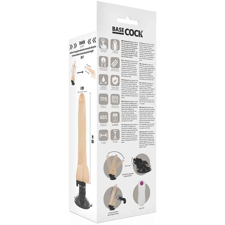 BASECOCK - REALISTISCHER VIBRATOR MIT FERNBEDIENUNG NATÜRLICH 19 CM -O- - CM - INTIM SPACE Online Sexshop