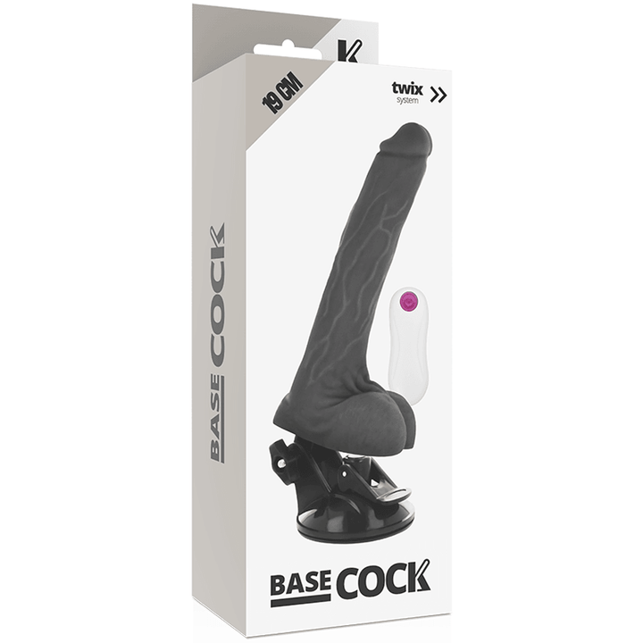 BASECOCK - REALISTISCHER VIBRATOR MIT FERNBEDIENUNG SCHWARZ 19 CM -O- - CM - INTIM SPACE Online Sexshop