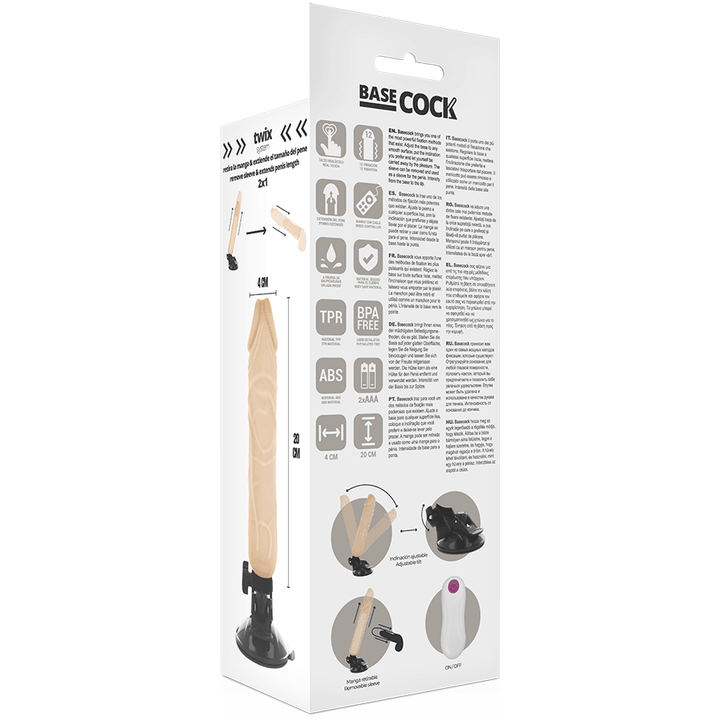 BASECOCK - REALISTISCHER NATÜRLICHER FERNBEDIENUNGSVIBRATOR 20 CM -O- - CM - INTIM SPACE Online Sexshop