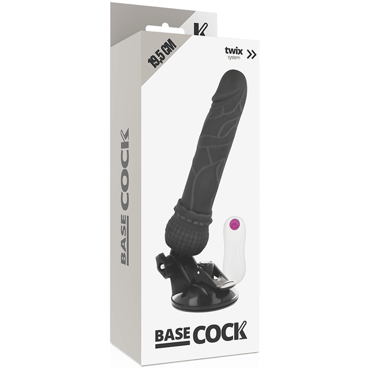 BASECOCK - REALISTISCHER VIBRATOR MIT FERNBEDIENUNG SCHWARZ 19.5 CM -O- - CM - INTIM SPACE Online Sexshop