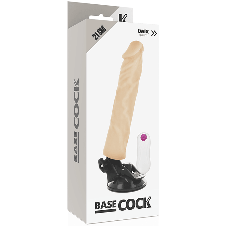 BASECOCK - REALISTISCHER VIBRATOR MIT FERNBEDIENUNG NATURWEISS 21 CM -O- - CM - INTIM SPACE Online Sexshop