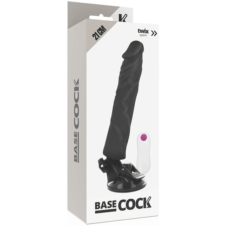 BASECOCK - REALISTISCHER VIBRATOR MIT FERNBEDIENUNG SCHWARZ 21 CM -O- - CM - INTIM SPACE Online Sexshop