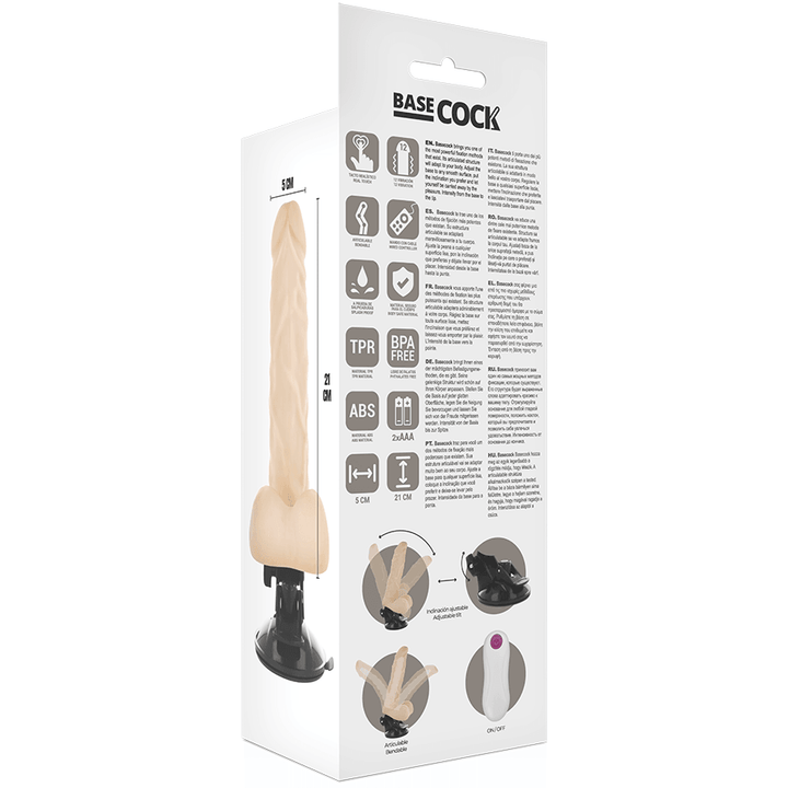 BASECOCK - ARTIKULIERBARER VIBRATOR NATÜRLICH MIT FERNBEDIENUNG 21 CM -O- - CM - INTIM SPACE Online Sexshop