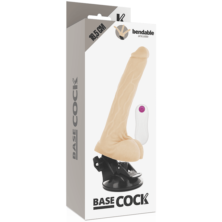 BASECOCK - ARTIKULIERBARER VIBRATOR NATÜRLICH FERNBEDIENUNG 18.5 CM -O- - CM - INTIM SPACE Online Sexshop