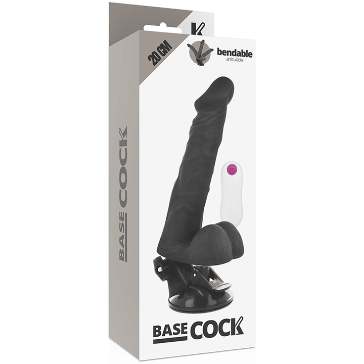 BASECOCK - ARTIKULIERBARER VIBRATOR MIT FERNBEDIENUNG SCHWARZ 20 CM -O- 4.5 CM - INTIM SPACE Online Sexshop