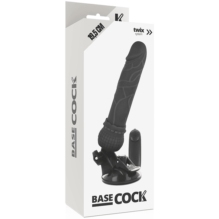 BASECOCK - REALISTISCHER VIBRATOR MIT FERNBEDIENUNG SCHWARZ 19.5 CM -O- - CM - INTIM SPACE Online Sexshop