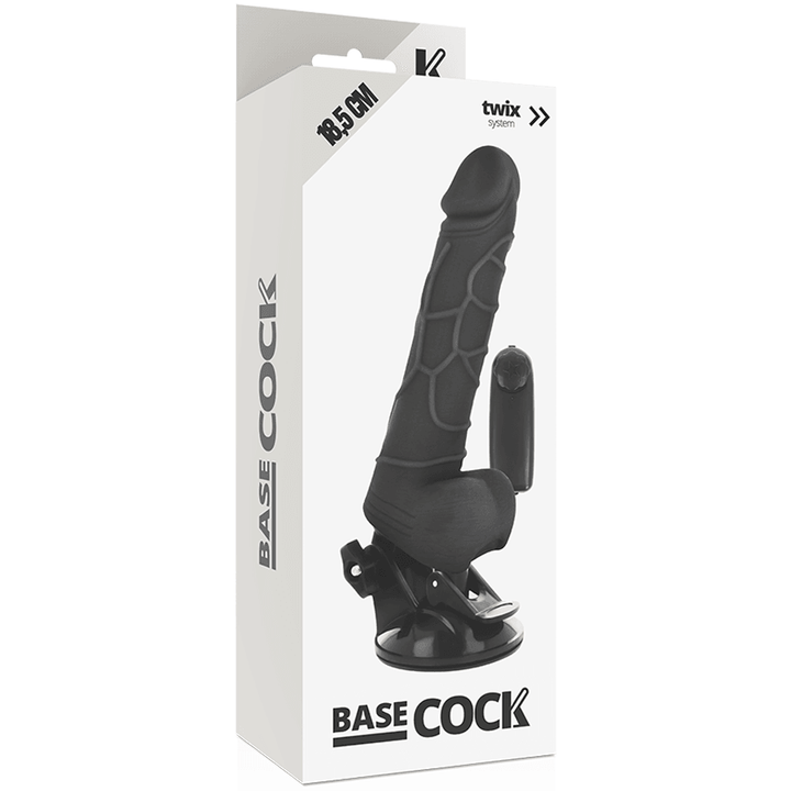 BASECOCK - REALISTISCHER VIBRATOR MIT FERNBEDIENUNG SCHWARZ 18.5 CM -O- 4CM - INTIM SPACE Online Sexshop