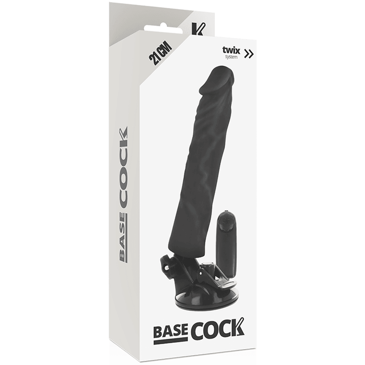 BASECOCK - REALISTISCHER VIBRATOR MIT FERNBEDIENUNG SCHWARZ 21 CM -O- - CM - INTIM SPACE Online Sexshop