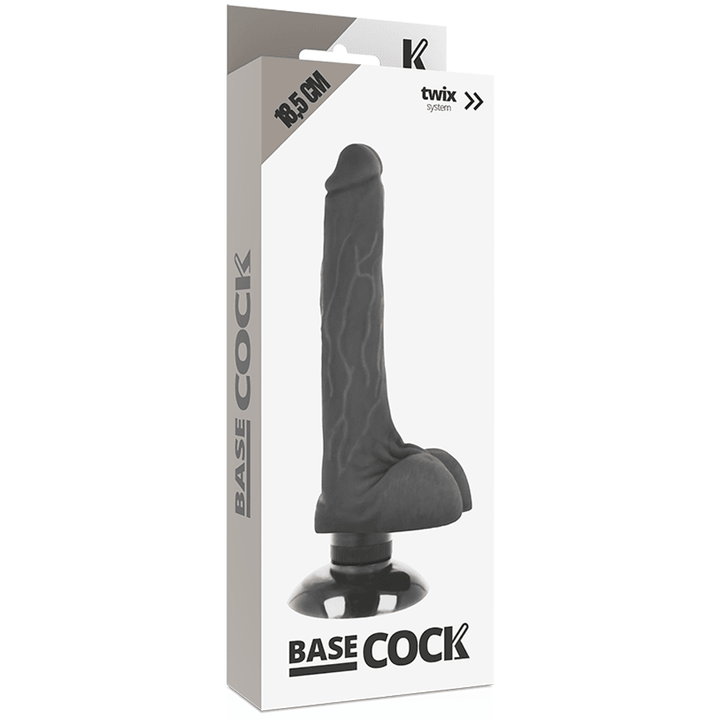 BASECOCK - REALISTISCHER VIBRATOR 2-1 SCHWARZ 18.5 CM -O- - CM - INTIM SPACE Online Sexshop