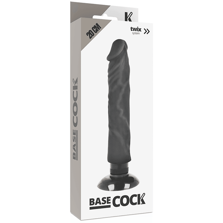 BASECOCK - REALISTISCHER VIBRATOR 2-1 SCHWARZ 20 CM -O- - CM - INTIM SPACE Online Sexshop