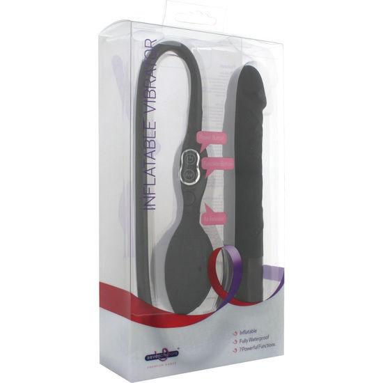 SEVEN CREATIONS - SCHWARZER AUFBLASBARER VIBRATOR VON - INTIM SPACE Online Sexshop