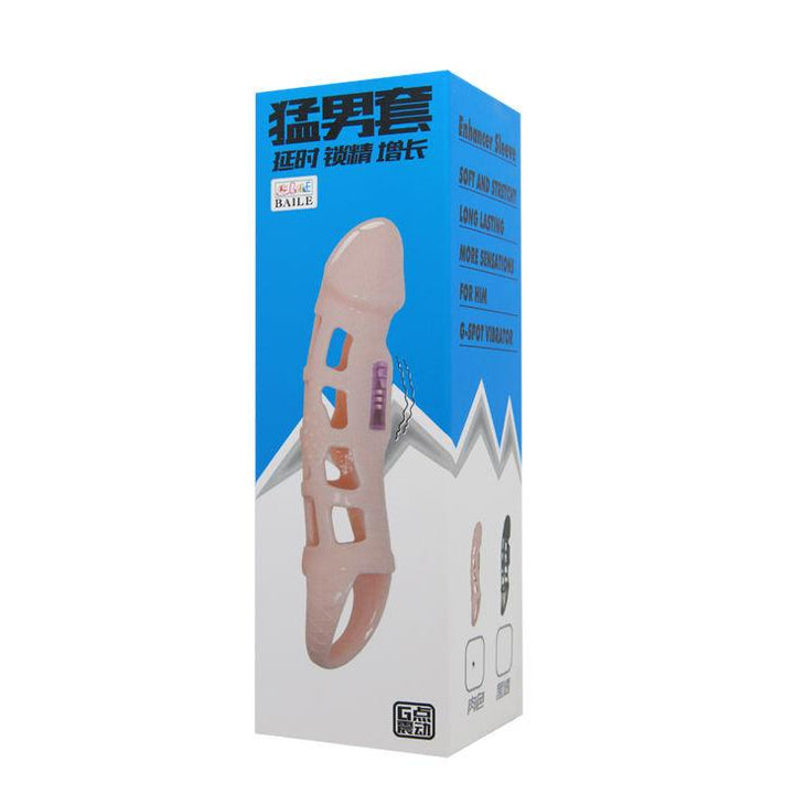 BAILE - PENIS EXTENDER COVER MIT VIBRATION UND NATÜRLICHEM GURT 13.5 CM - INTIM SPACE Online Sexshop