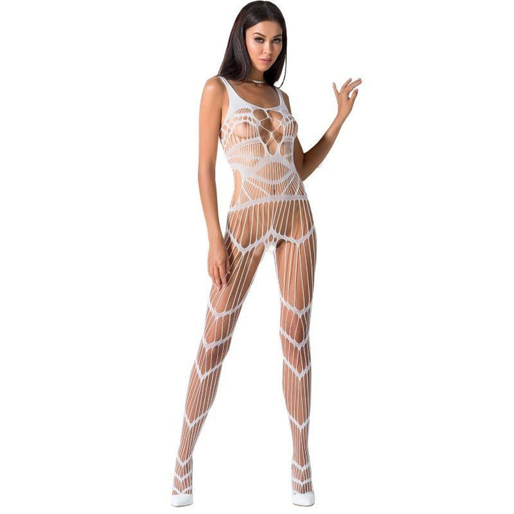 PASSION - WOMAN BS058 WEISSER BODYSTOCKING, EINE GRÖSSE - INTIM SPACE Online Sexshop