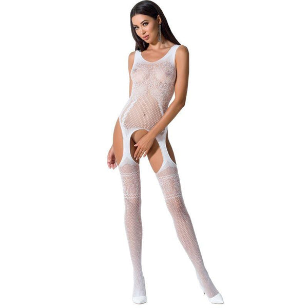 PASSION - WOMAN BS061 WEISSER BODYSTOCKING, EINE GRÖSSE - INTIM SPACE Online Sexshop