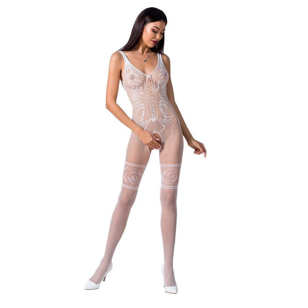 PASSION - WOMAN BS069 WEISSER BODYSTOCKING, EINE GRÖSSE - INTIM SPACE Online Sexshop