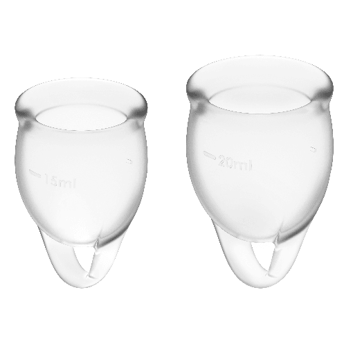 SATISFYER - FEEL CONFIDENT MENSTRUAL CUP CLEAR 15 - 20 ML - INTIM SPACE Online Sexshop