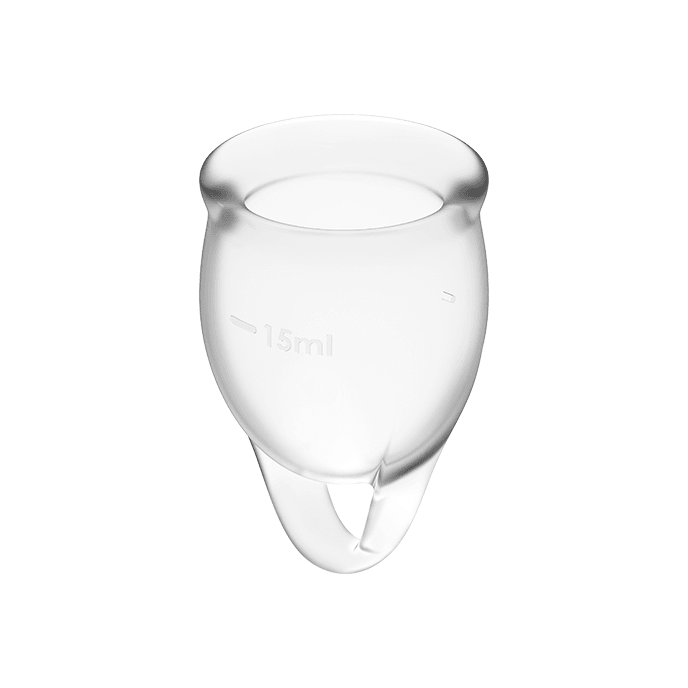 SATISFYER - FEEL CONFIDENT MENSTRUAL CUP CLEAR 15 - 20 ML - INTIM SPACE Online Sexshop