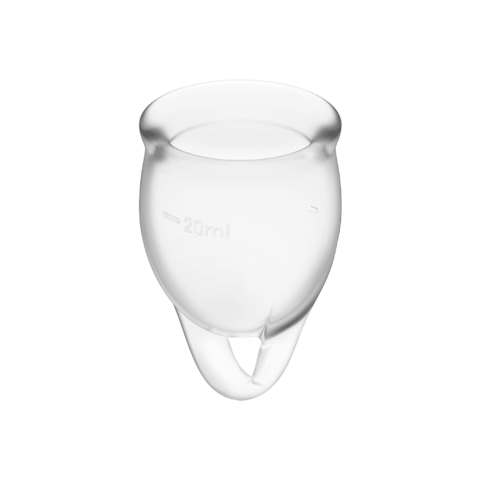 SATISFYER - FEEL CONFIDENT MENSTRUAL CUP CLEAR 15 - 20 ML - INTIM SPACE Online Sexshop