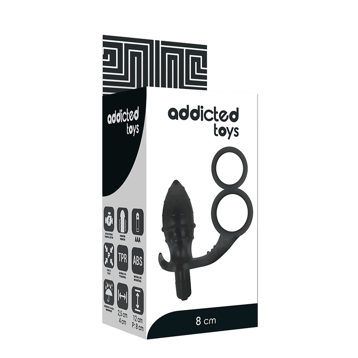 ADDICTED TOYS - ANALPLUG MIT DOPPELTEM SCHWARZEN RING - INTIM SPACE Online Sexshop