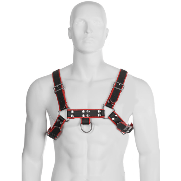 LEATHER BODY - KETTENGURT III SCHWARZ - ROT - INTIM SPACE Online Sexshop