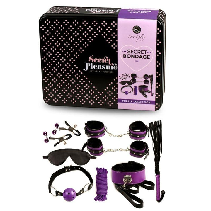 SECRETPLAY - BDSM SET 8PCS PURBLE - BLACK. - INTIM SPACE Online Sexshop